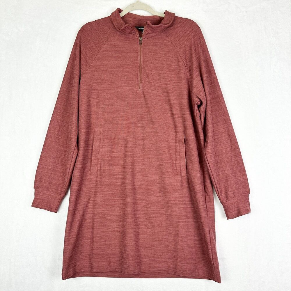 Toad Co Intermosso Zip Dress Size Large Quarter Zip Pockets Outdoor Gorpcore